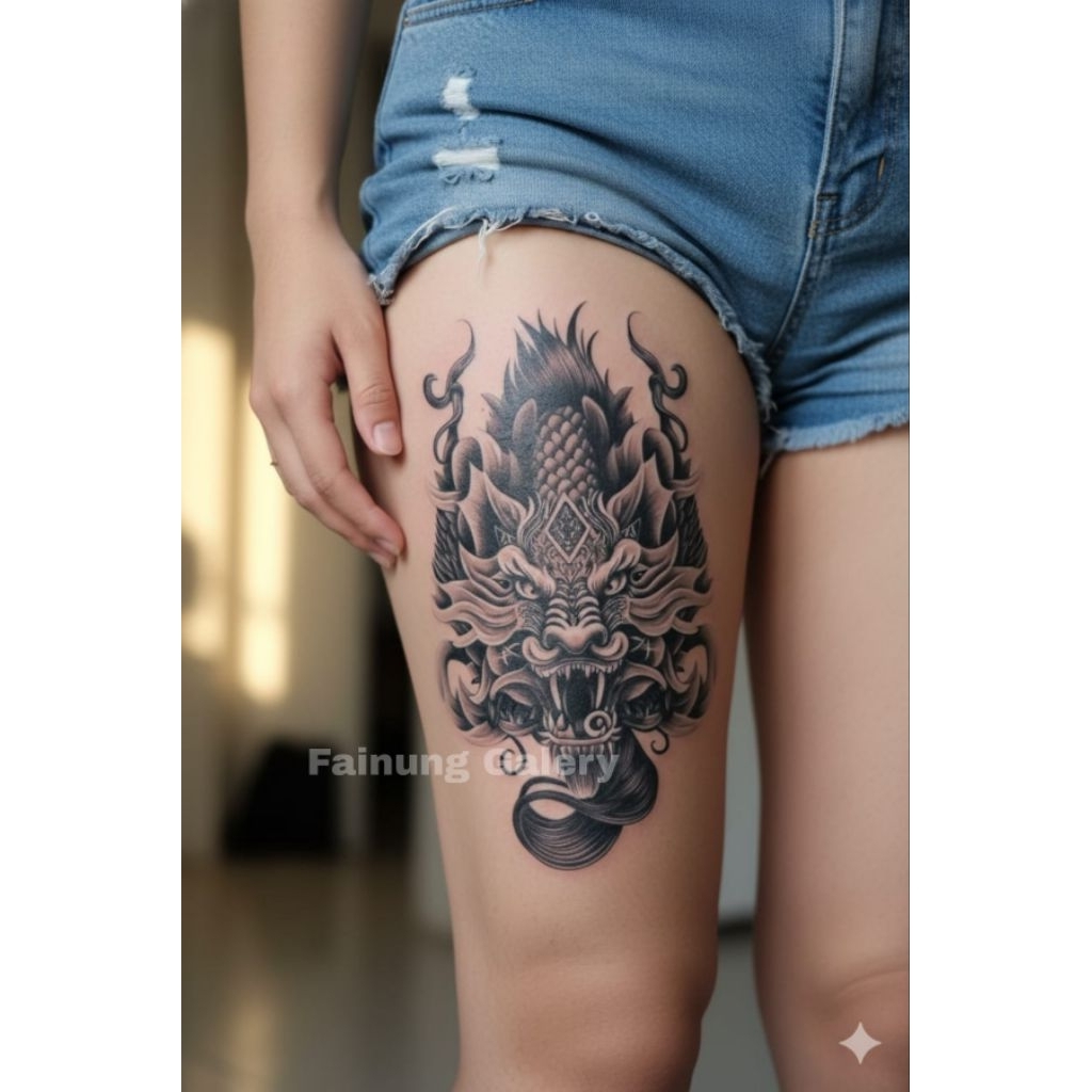 COD | Tatto temporer TBS 8636 Kepala Naga size 20x14 stiker tatto temporary tatto tempel sementara r