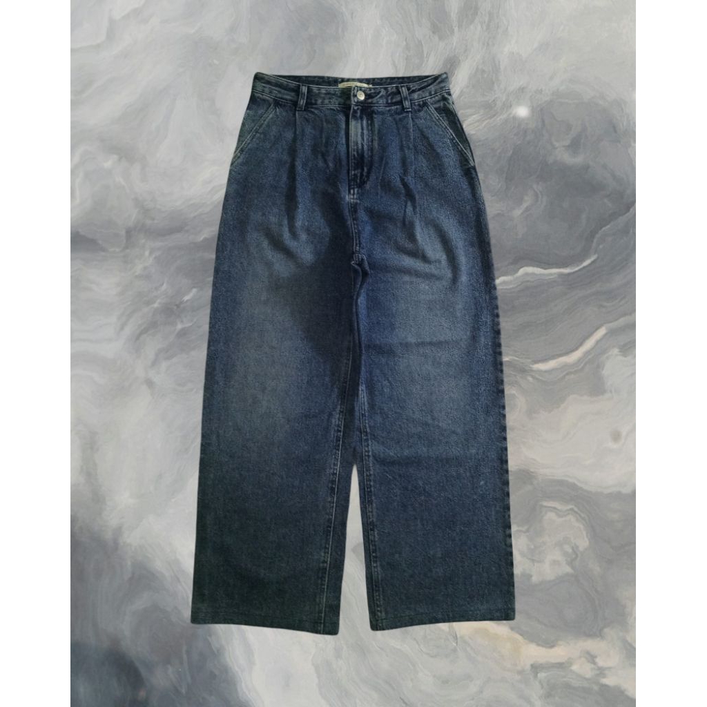 Celana Baggy Retro Pleated Jeans Gombrong MUSINSA INSTANTFUNK