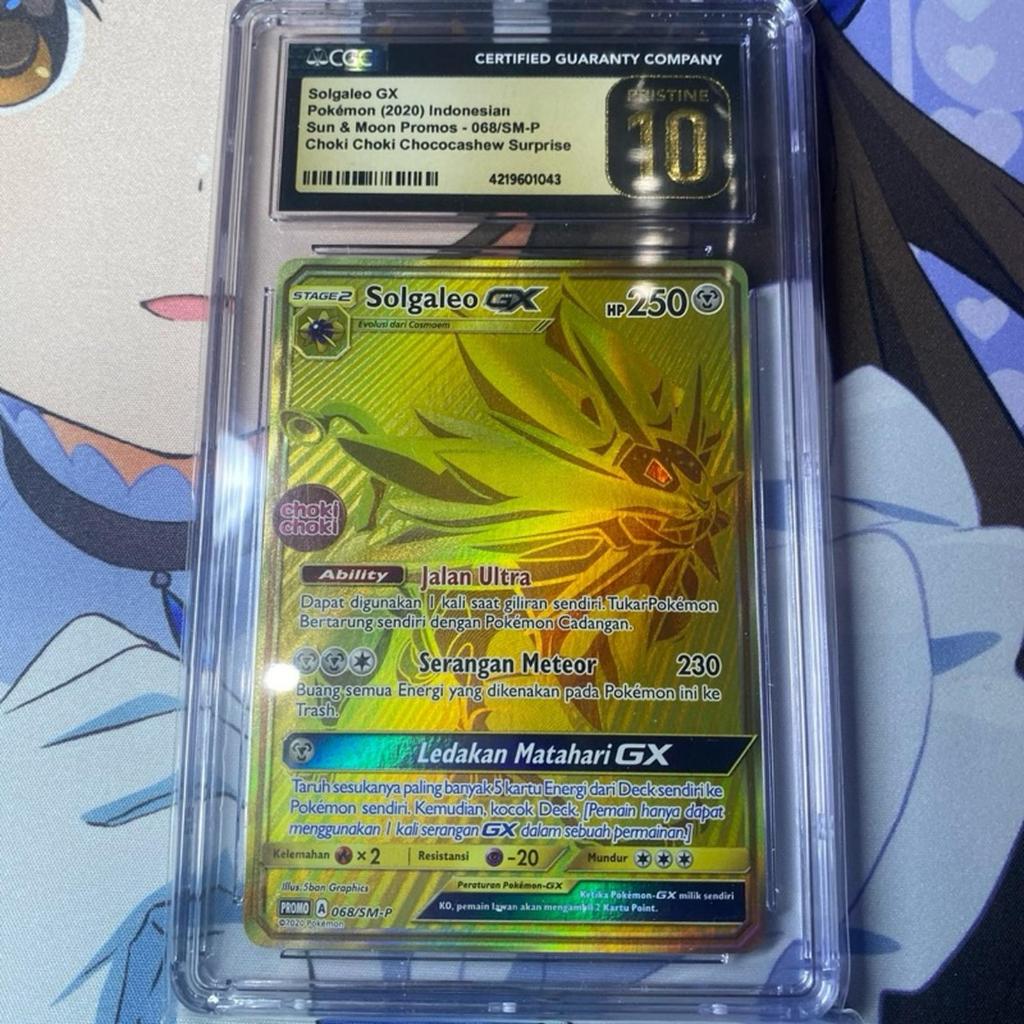 CGC 10 Pristine Solgaleo GX Gold ID SM-P Choki Choki Promo - Kartu Pokemon TCG Indonesia PSA