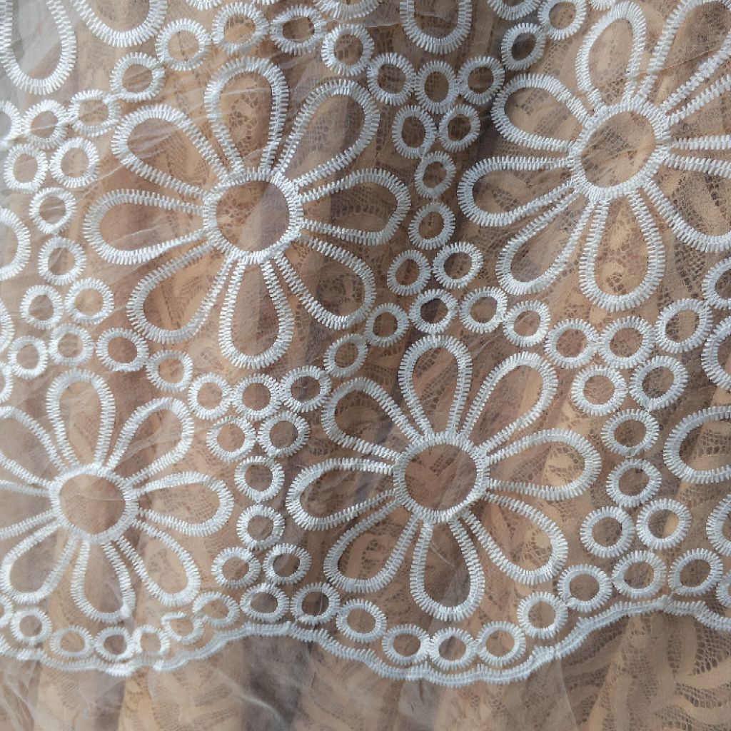 kain organza bordir motif | Harga/0,5m | kain organza bordiran timbul | bahan organza bordir meteran