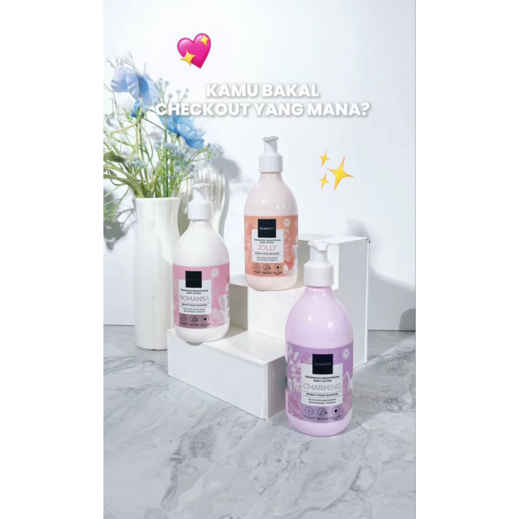 Scarlett body lotion repack kemasan 300 ml untuk varian chat ke penjual