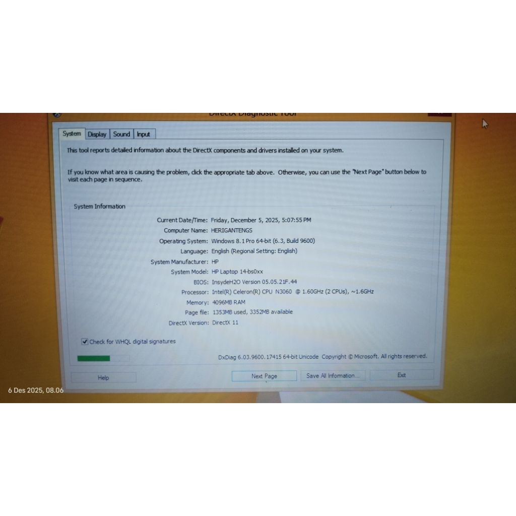 motherboard mobo laptop hp 14bs/bw