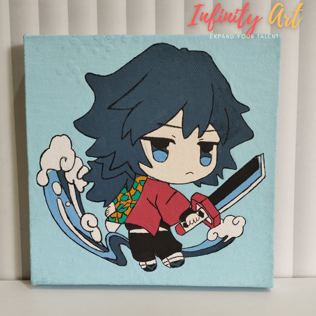 Paint By Number Anime Demon Slayer Kimetsu no yaiba Lukisan Kanvas DIY Anime Cat Angka Kit Melukis F