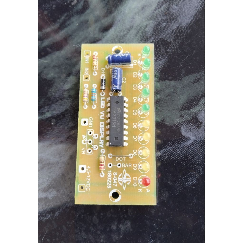 LED VU Display LM 3915 PCB Fiber S-047