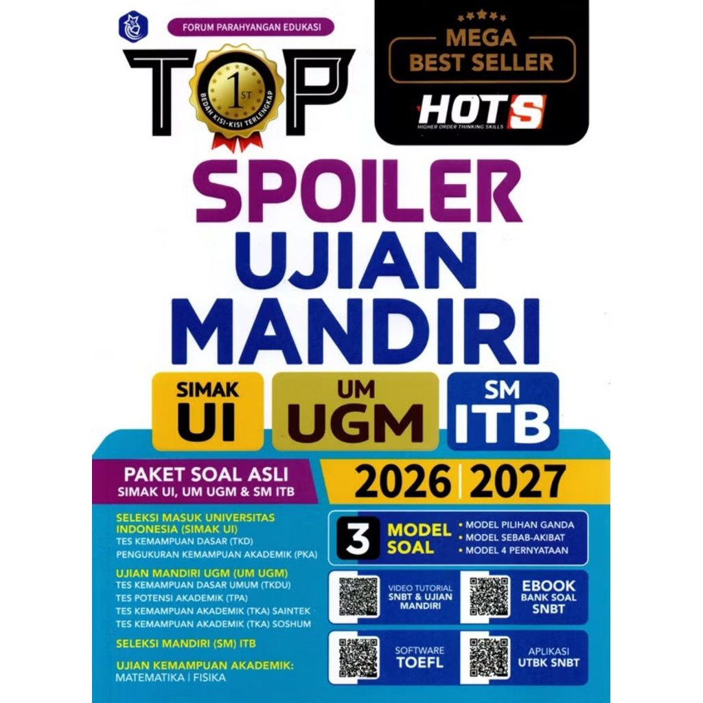 Buku Top Soiler Ujian Mandiri Masuk UI, UGM, ITB 2026-2027