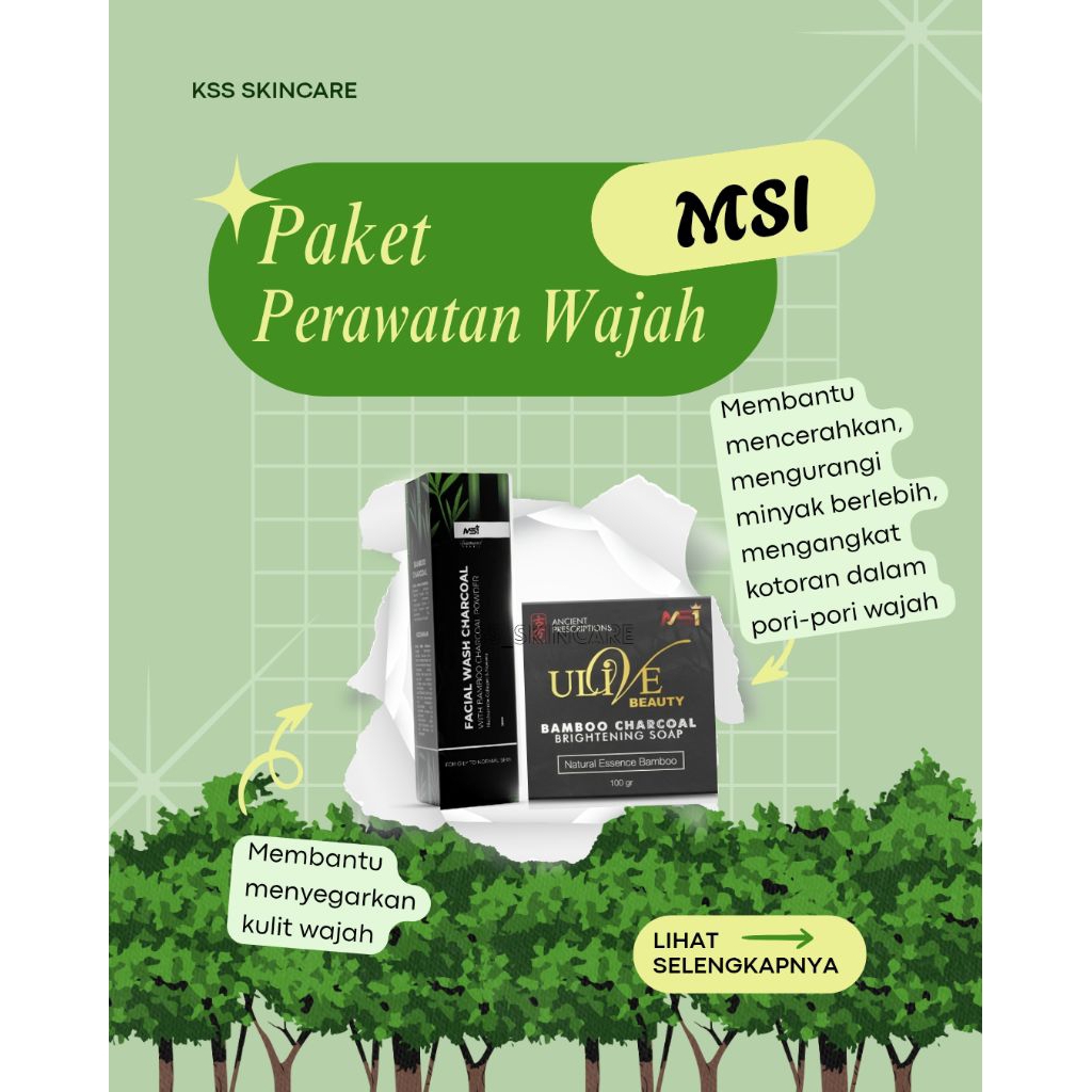 Paket MSI Diamond Beauty Bamboo Charcoal Facial Wash + Bamboo Charcoal Soap