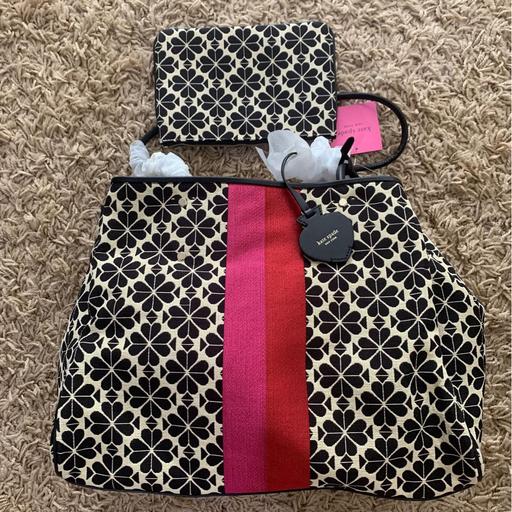 Kate Spade Flower Jacquard Cream Multi Everything Large Tote