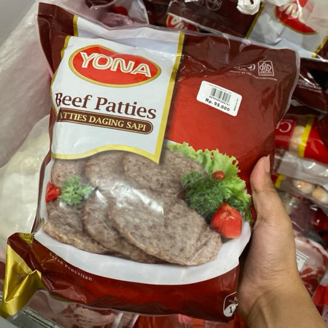 Yona Beef Patties 1kg isi 20biji Patties Daging Sapi B