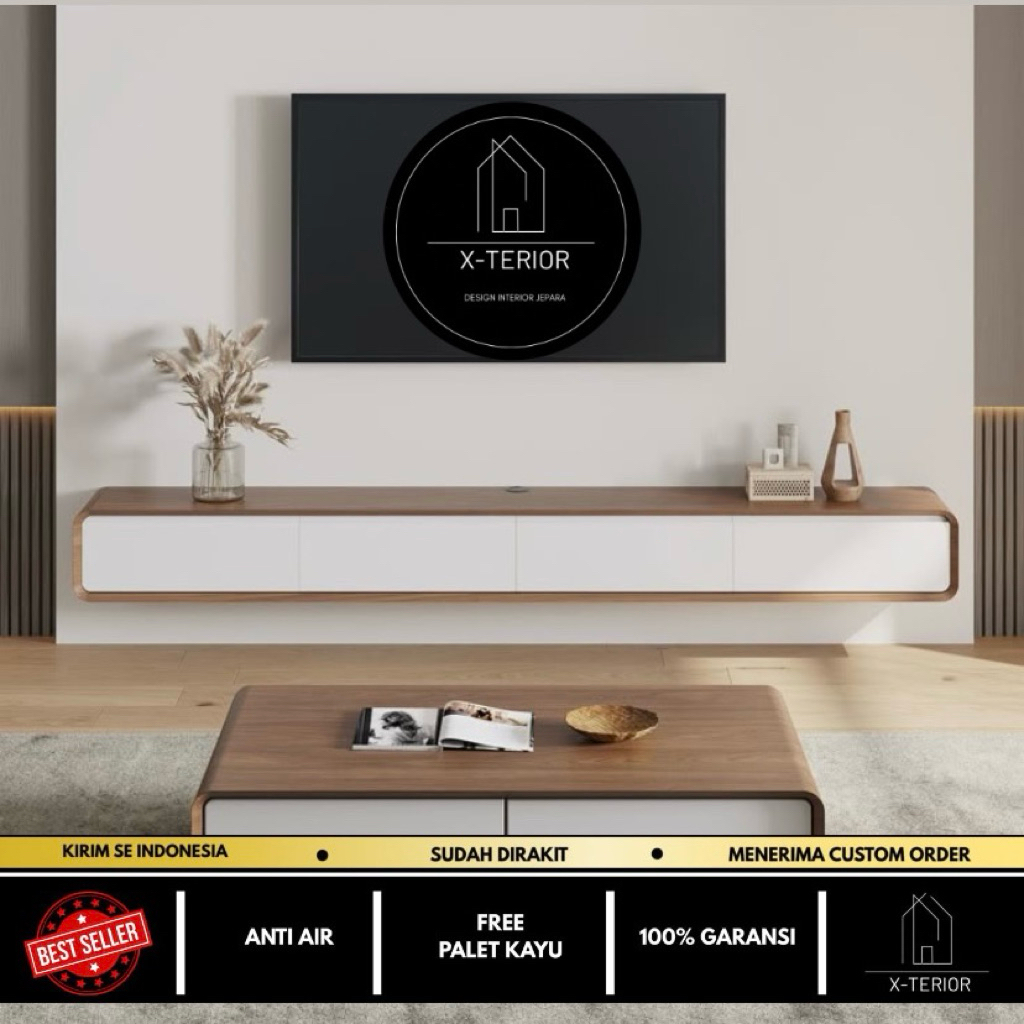 Meja TV Gantung Simpel Minimalis Dan Elegan Polywood