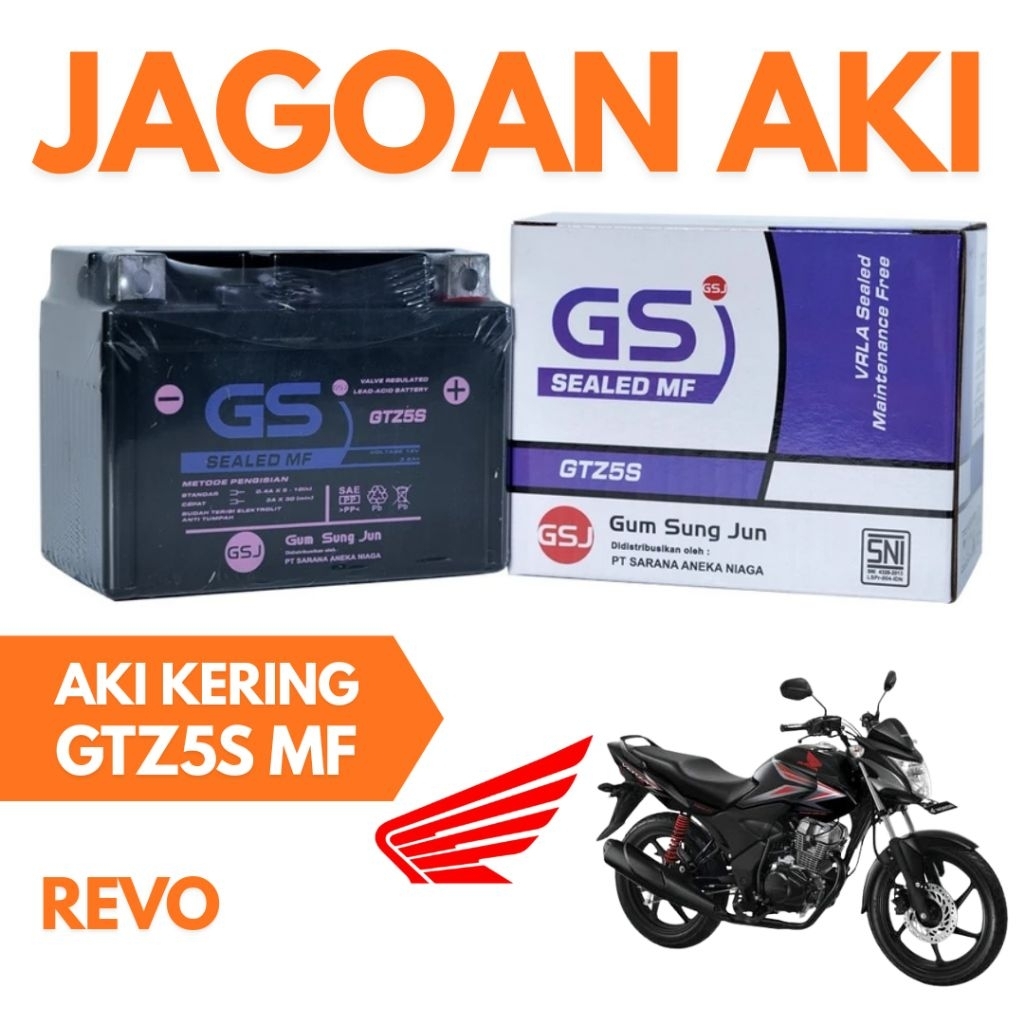 Aki Motor Honda Revo Absolute GTZ5S Aki Kering Accu Kering MF