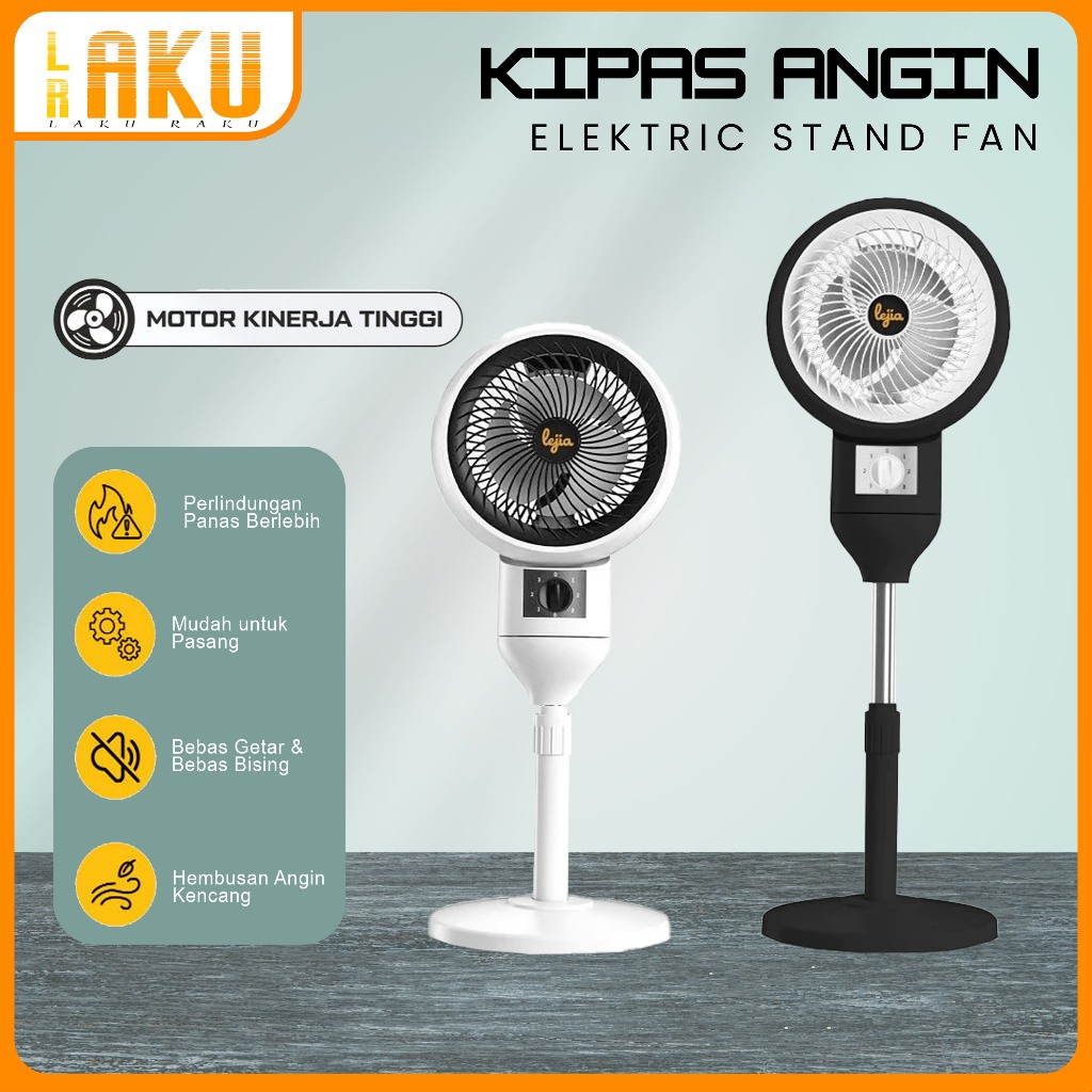 (LR)Kipas Angin Berdiri / Kipas Angin Fan Elektrik Rotation Stand Fan Premium 3 Tingkat Kecepatan