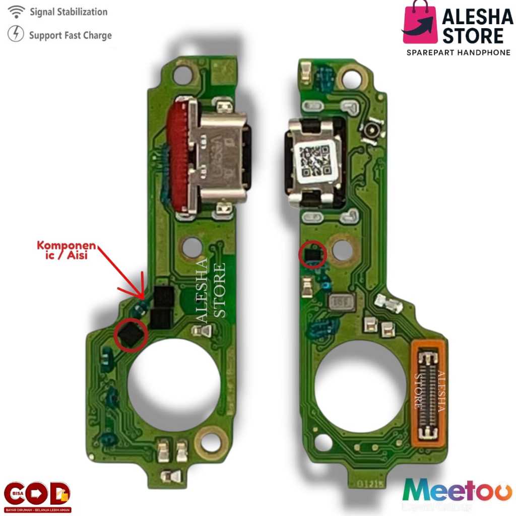 Flexibel Charger + ic FOR VIVO Y39 5G / T4X 5G ORIGINAL 1:1 + MIC + CON H/F Full Komponen Aisi -  Co