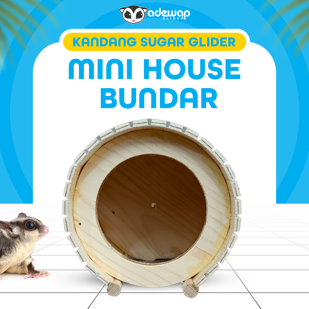ADEWAP GLIDER Mini House Rumah Sugar Glider Bentuk BundarTempat Bersembunyi Bermain Sugar Glider Hamster