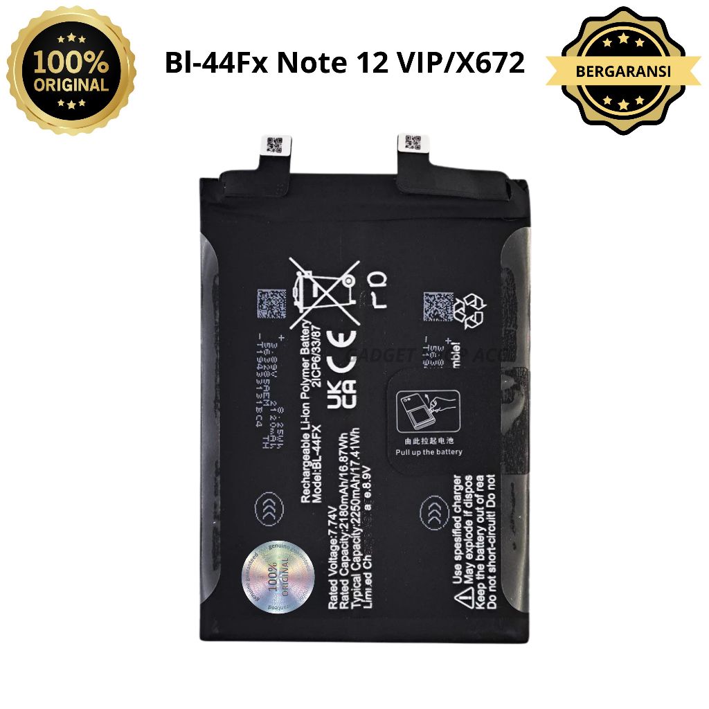 BATERAI INFINIX NOTE 12 VIP / BATERAI INFINIX X672 / BATERAI INFINIX BL-44FX ORIGINAL