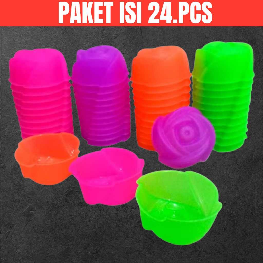 [ 2 LUSIN ] Cetakan Puding Mawar Serbaguna Plastik Kh