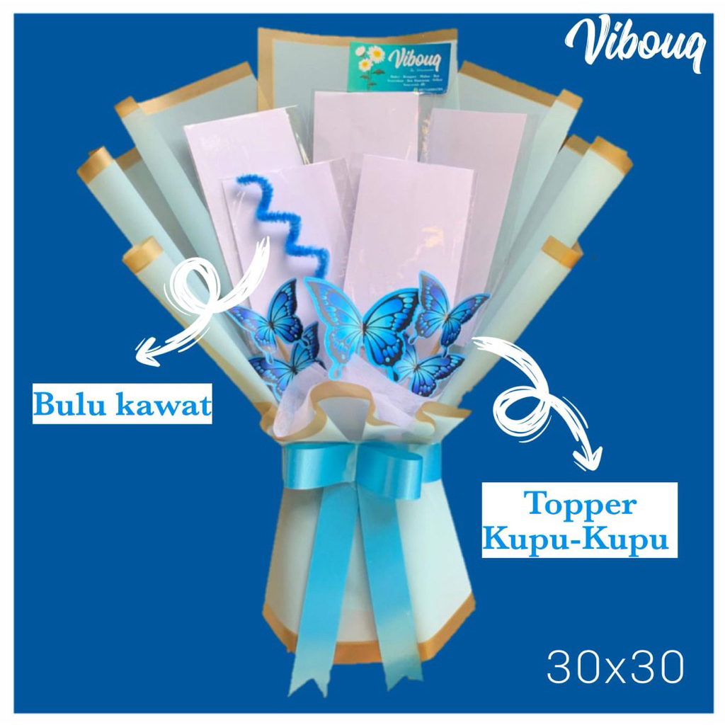 Buket Uang Kupu Kupu Bulu Kawat ll Buket Uang Kosongan ll Buket Uang 5 10 lembar
