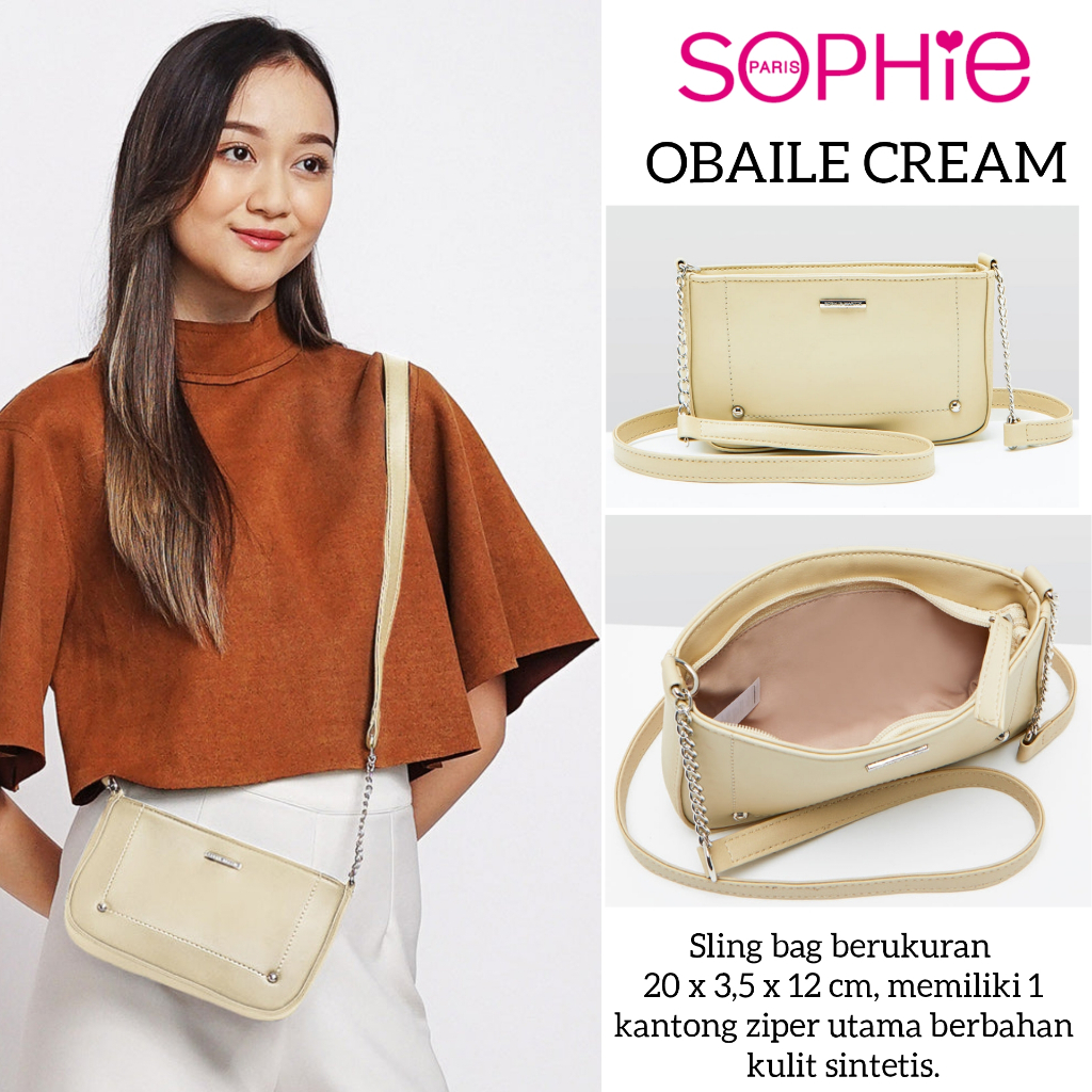 TAS OBAILE CREAM SOPHIE MARTIN PARIS TAS SELEMPANG RANTAI WANITA
