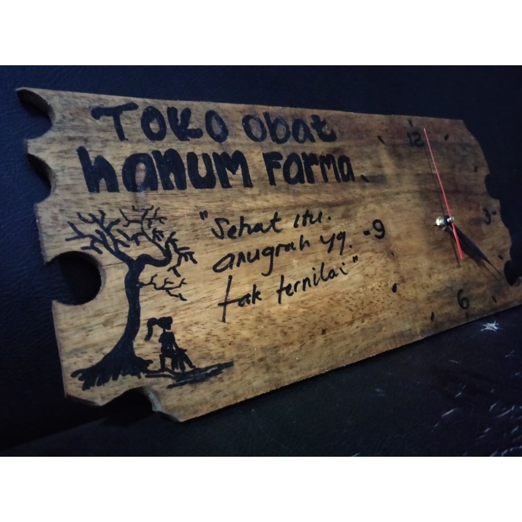 jam dinding unik antik kayu tema jadul unik ukuran 20 x 50 cm gambar/vidio real gambar produk tanpa 
