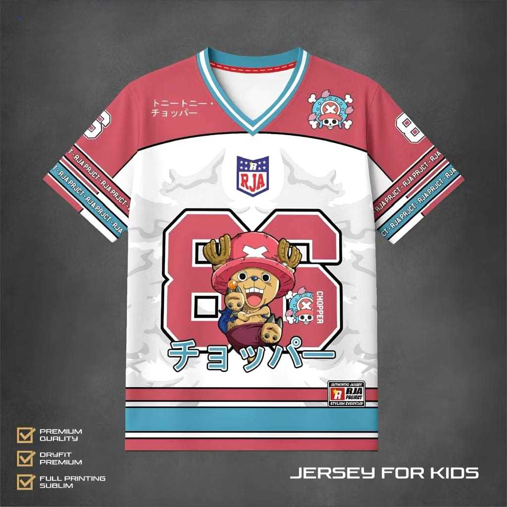 ersey Anak Luffy One Piece Warna Merah No 53 | Setelan Jersey Kids Anime One Piece Luffy Cowok Keren