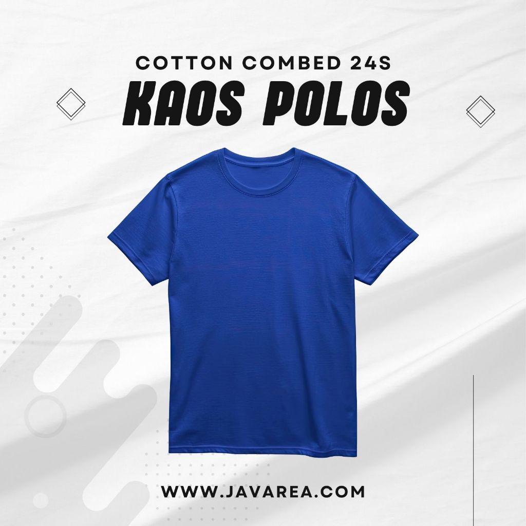 KAOS POLOS BIRU BCA PREMIUM COTTON COMBED 30S DEWASA PRIA & WANITA S - XXL