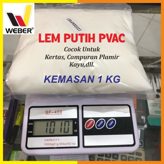 Lem Putih WEBER PVAC 1kg Kertas, Pelamir, Kayu