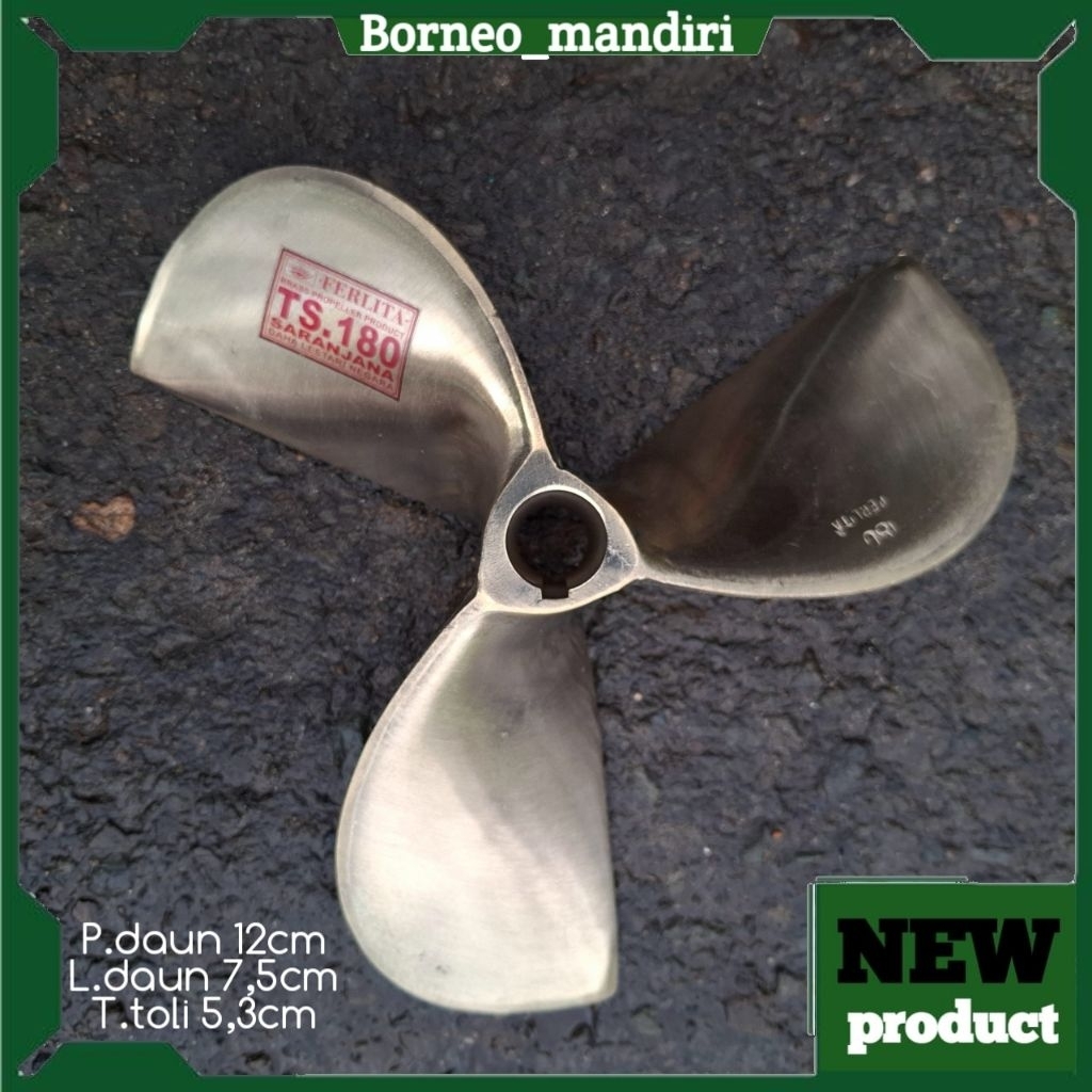 kipas perahu bahan kuningan asli type TS-180 untuk dompeng 23-28