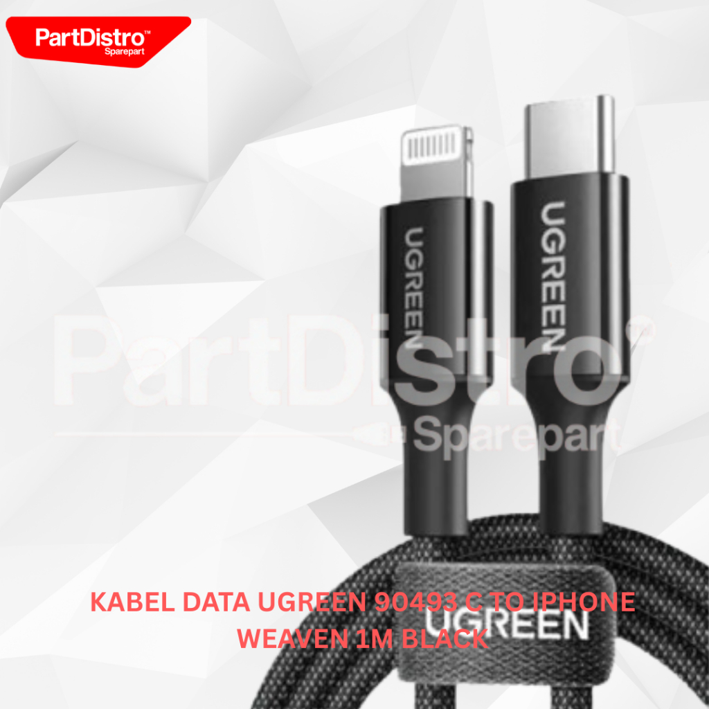 KABEL DATA UGREEN 90493 C TO IPHONE WEAVEN 1M BLACK