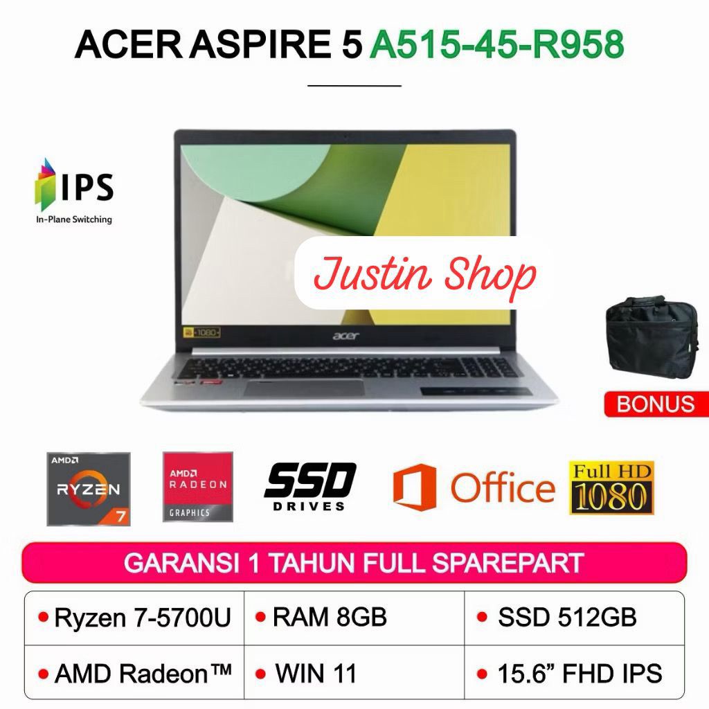 ACER ASPIRE A515 RYZEN 7 5700U 16GB 1TB SSD