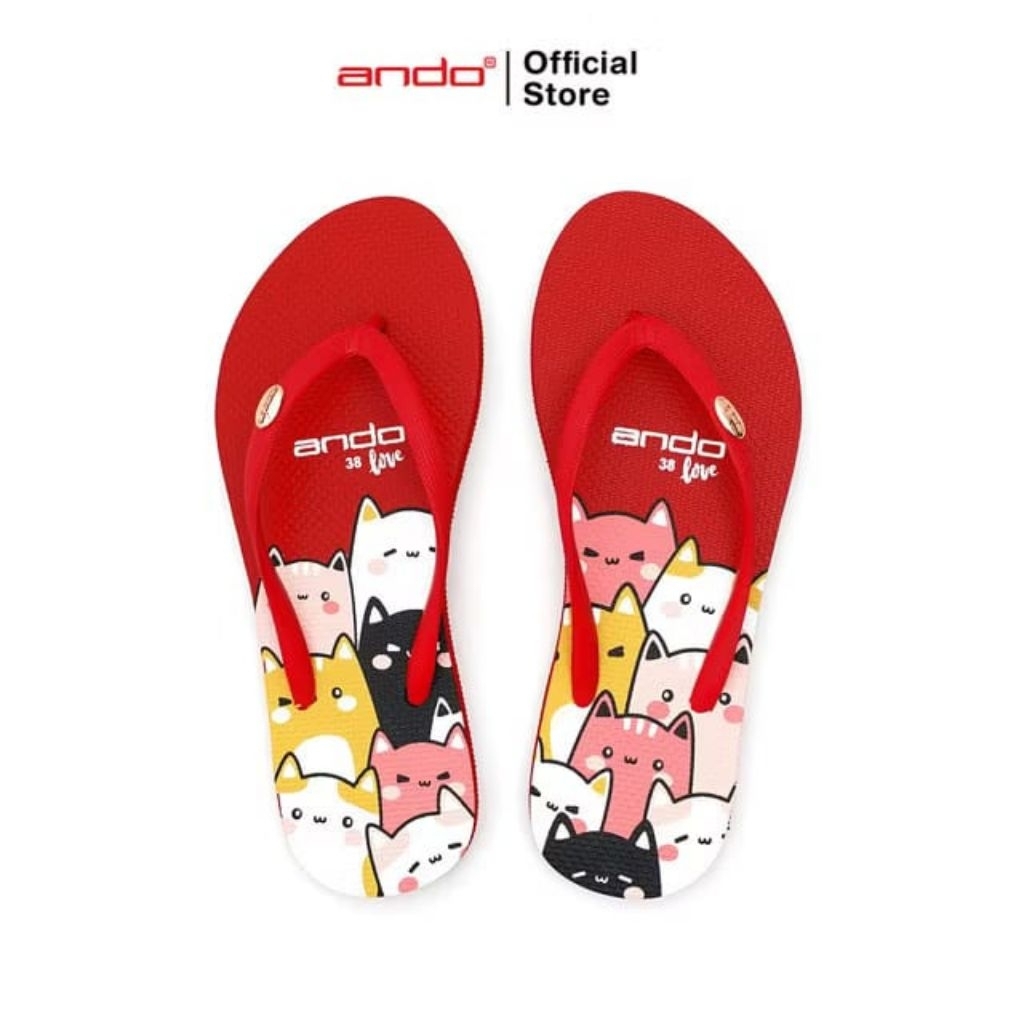 Ando Sandal Jepit Swan 02 - mochi Sandal Wanita Dewasa Sandal motif wanita