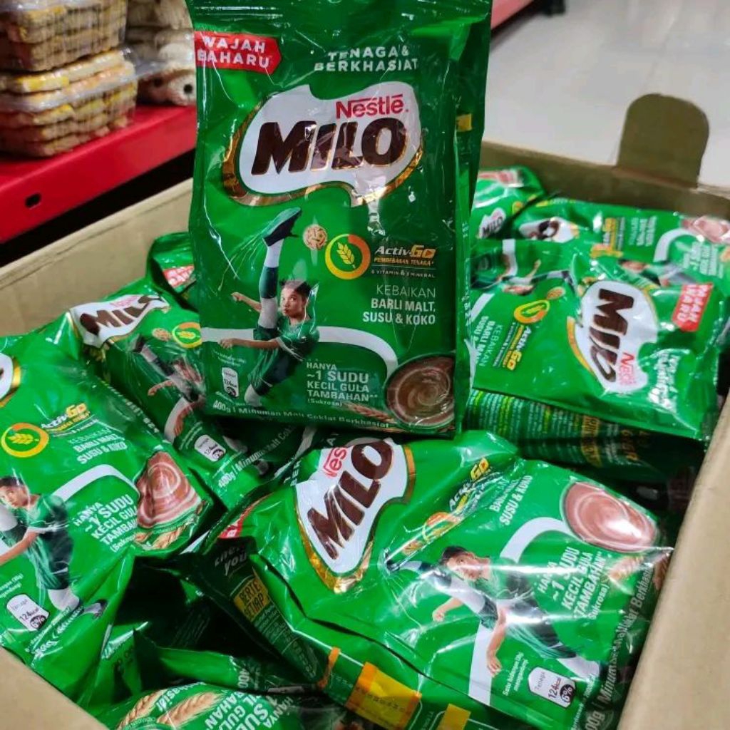Nestle Milo Bubuk Asli Malaysia (400gram) Susu Cokelat Milo ActivGo Kaya Susu & Koko / Susu Coklat /