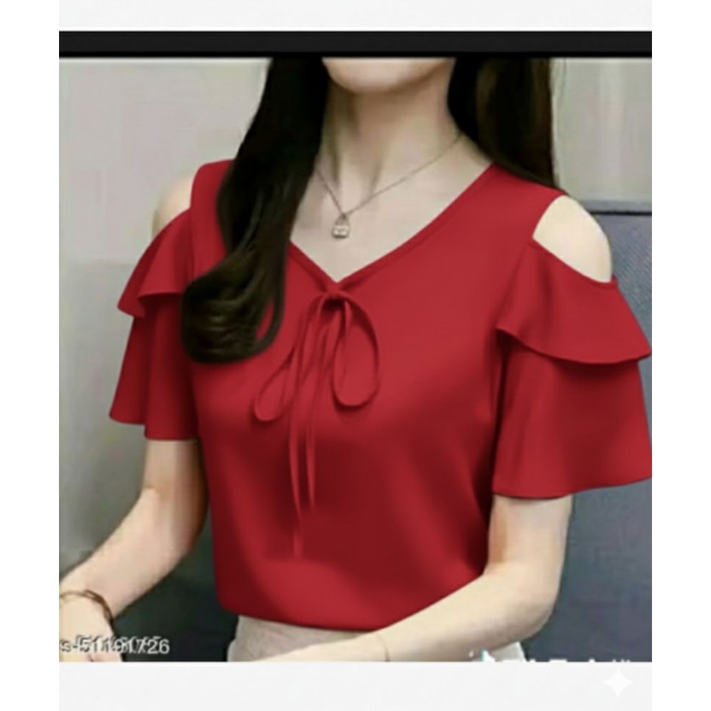 bluse wanita bahu bolong big size atasan crop top