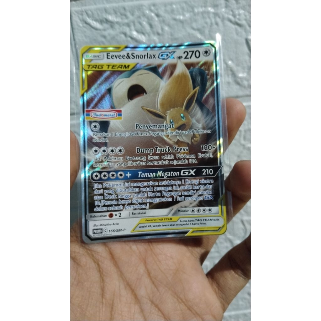 kartu pokemon eevee & snorlax GX promo indomaret
