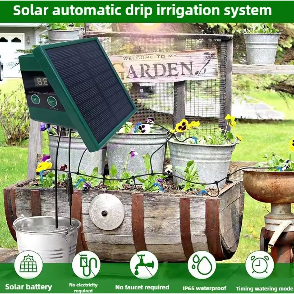 Alat Penyiram Tanaman Otomatis Panel Surya Offgrid
