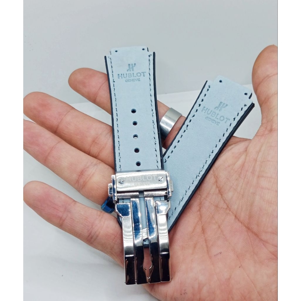 Strap Jam Tangan Hublot High Quality ( Biru Muda ) Plus Buckle