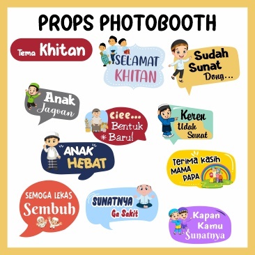 READY STOK  PROPERTI DEKORASI FOTO PROPS PHOTOBOOTH TEMA KHITANAN ATAU SUNAT