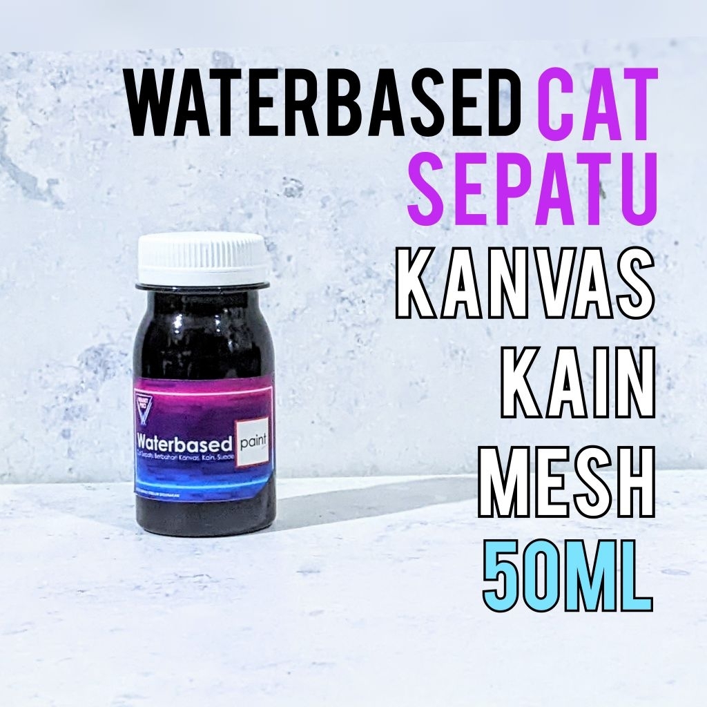 Waterbased cat sepatu kanvas, kain, mesh 50ml