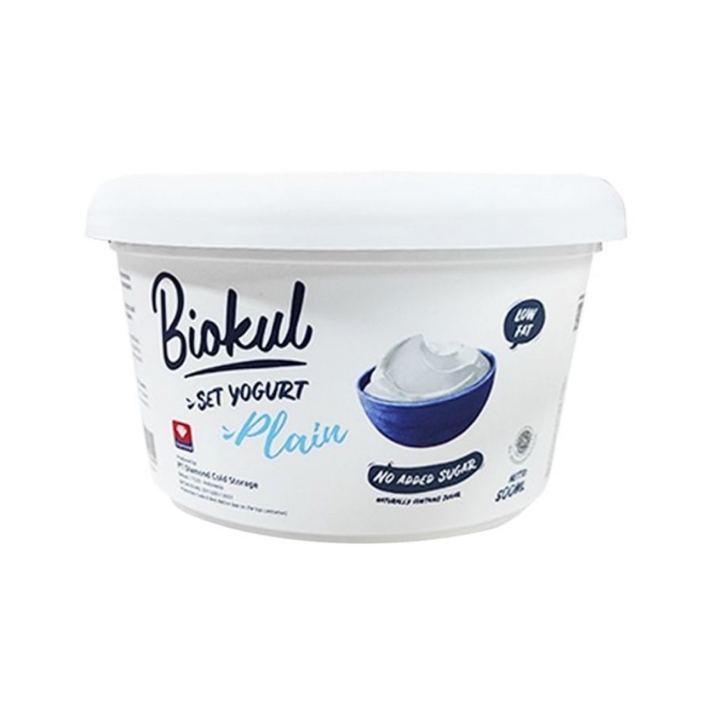BIOKUL Set Yoghurt Plain No Sugar 500ml Low Fat