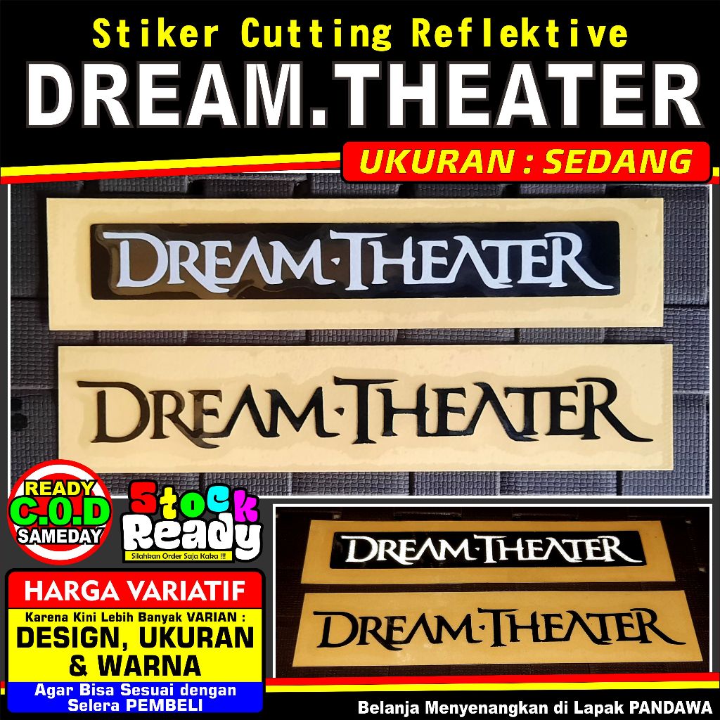 Stiker Cutting Reflektive : " DREAM THEATER " Ukuran (SEDANG)
