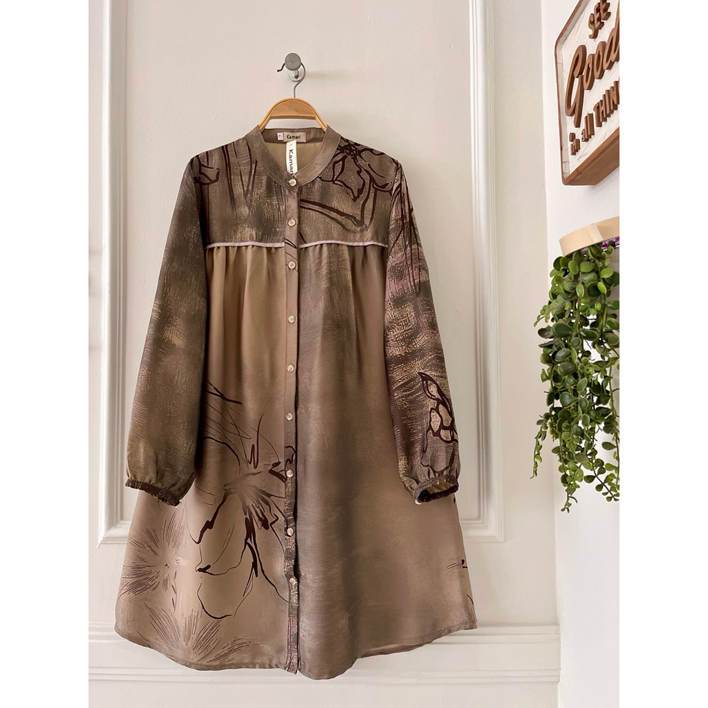 Kamari Tunik Kemeja Wanita Motif Terbaru Kekinian Elegan Katun Julia Silk Premium
