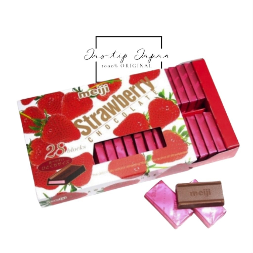 MEIJI STRAWBERRY CHOCOLATE JAPAN COKLAT JEPANG ORIGINAL