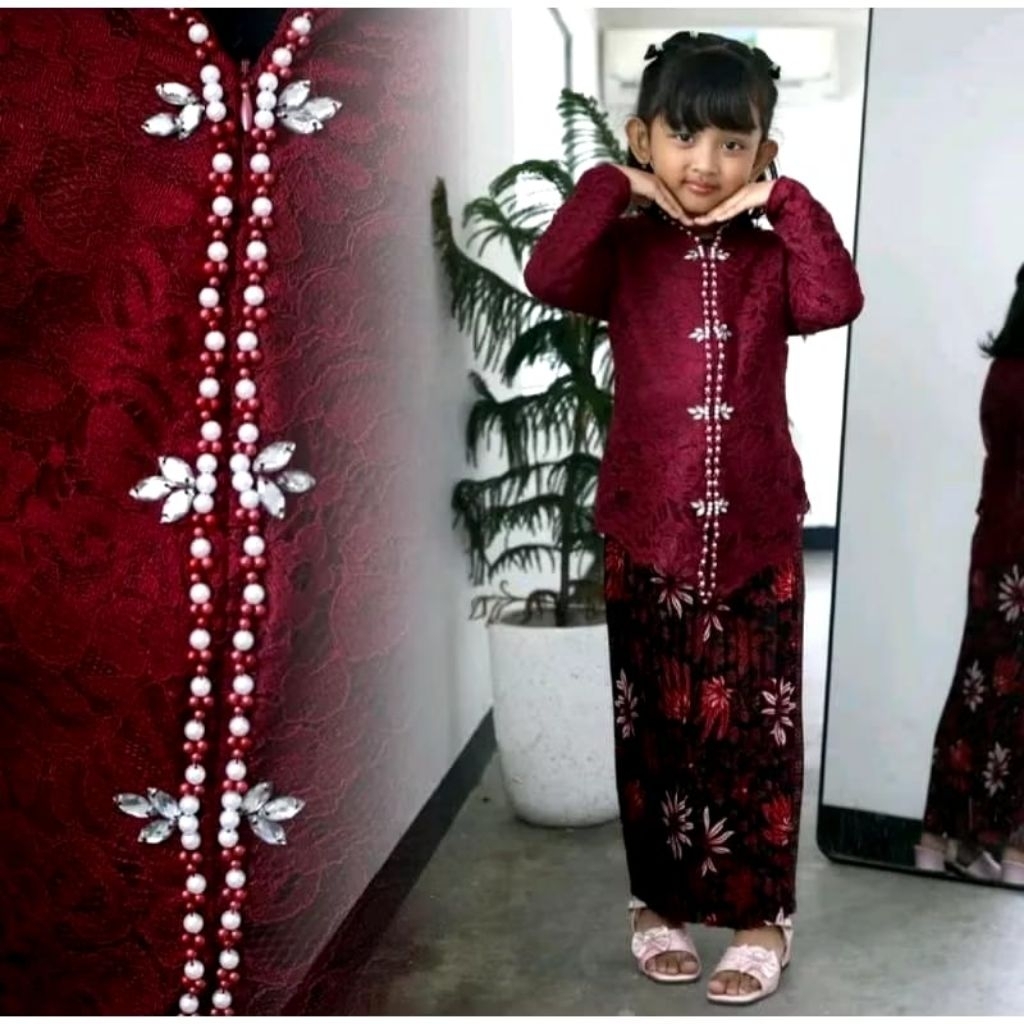 (COD)SETELAN KEBAYA ENCIM ANAK PAYET KEBAYA WISUDA ANAK KEBAYA ANAK TANGGUNG KEBAYA PERPISAHAN
