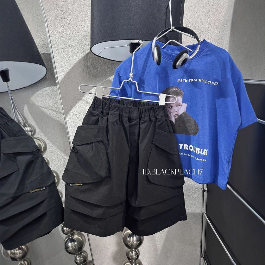 Celana Cargo pendek anak mode rempel bawah