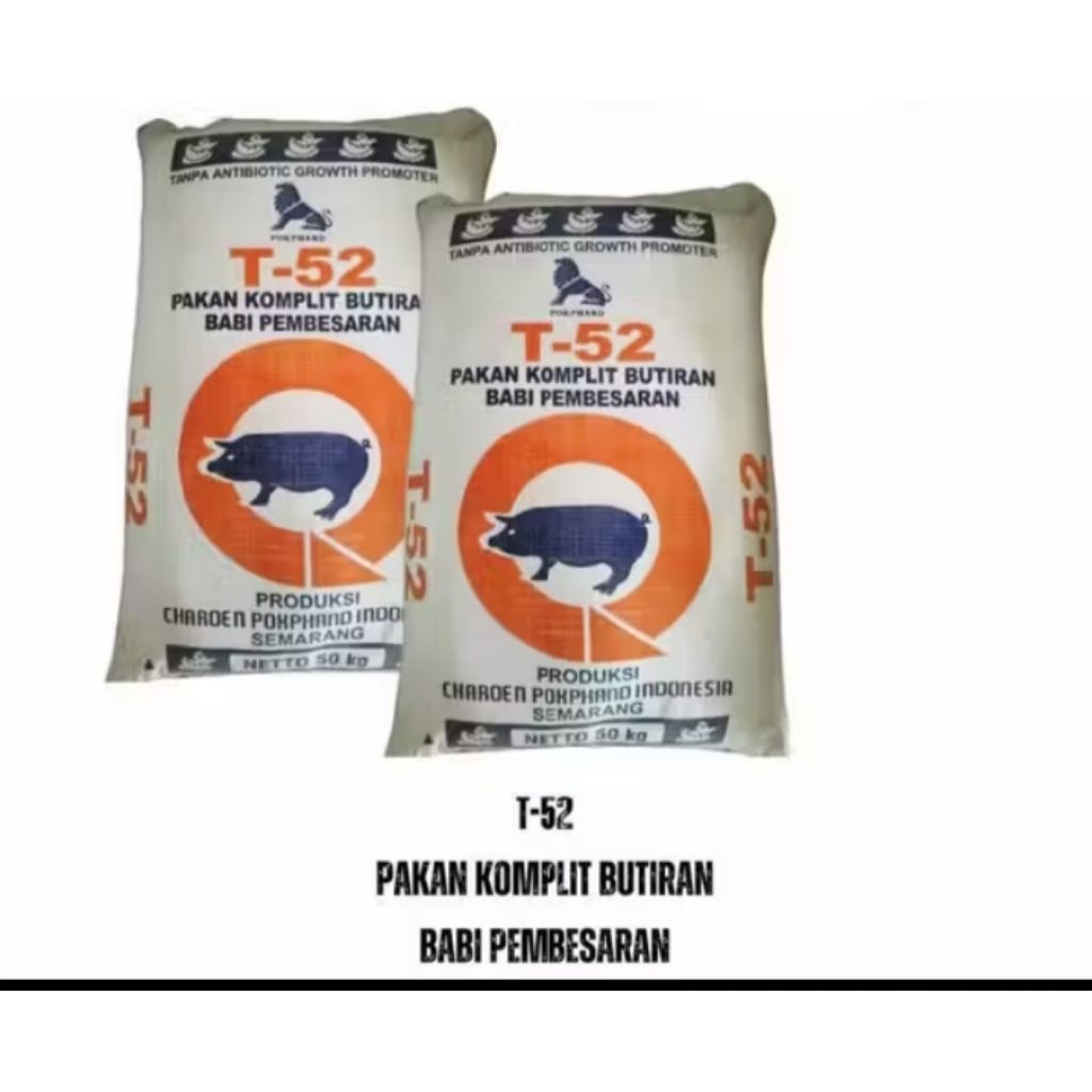 Pur babi Butiran Crumble Komplit T51/52 penggemukan hewan ternak