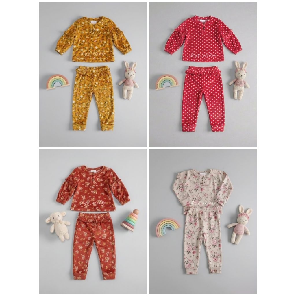 Setelan velvet anak Little Lass | Setelan Panjang Velvet Little Lass
