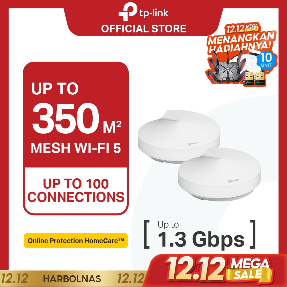 TP-Link Deco M5 AC1300 Mesh WiFi System Dual Band Gigabit Whole Home Router Extender IPTV 2 Pack
