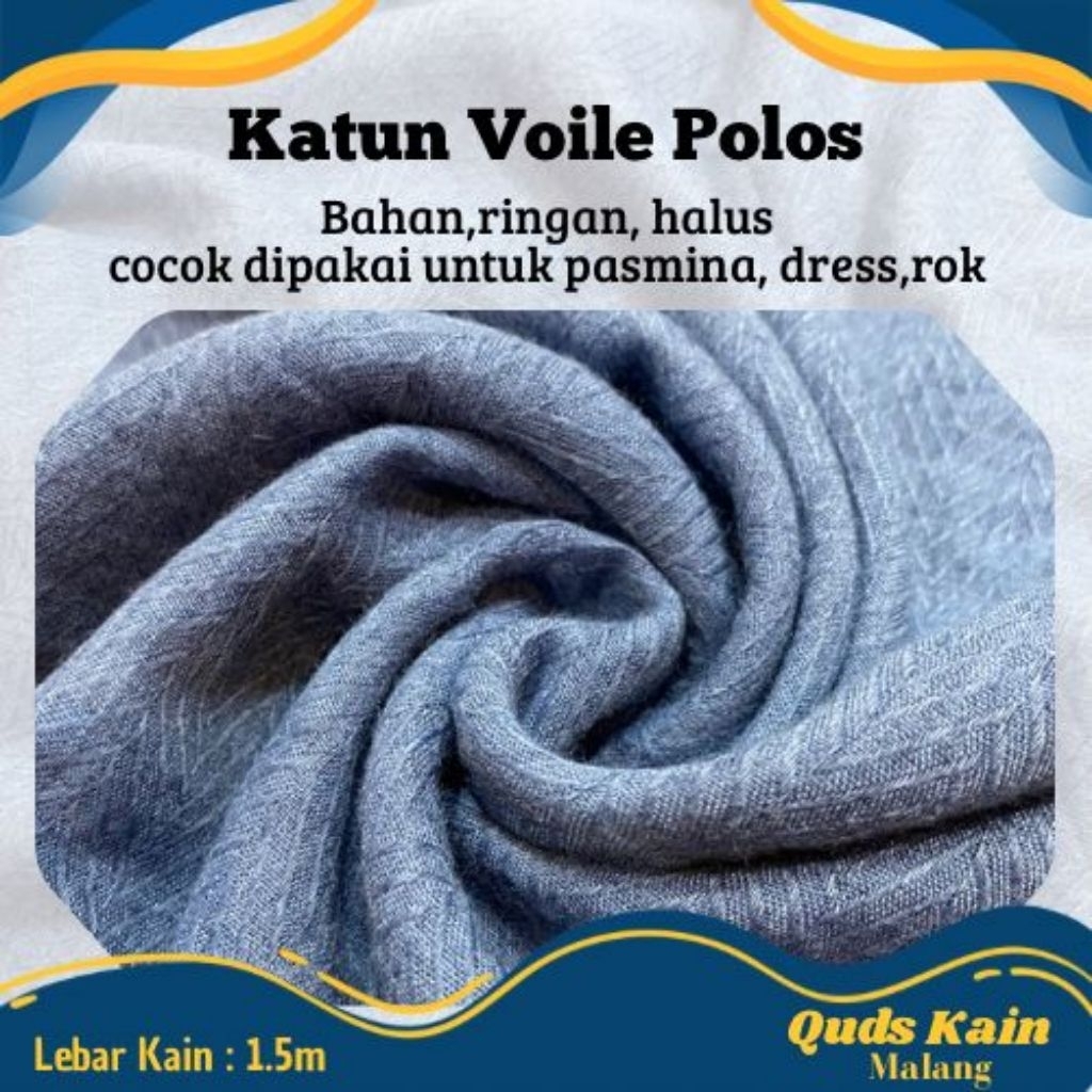 Kain Katun Voile Polos | Kain Voal Zafron | Kain Voal Zafron |  Kain Hijab Voal