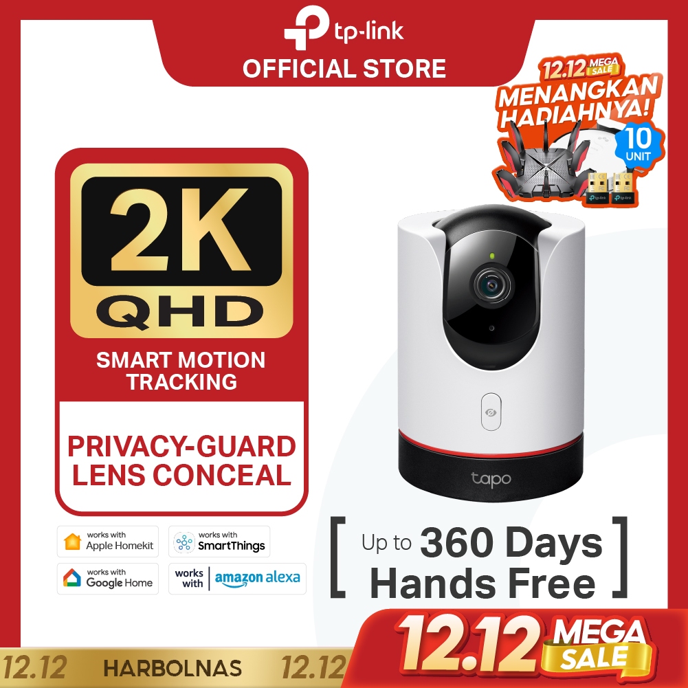 TP-Link | Tapo C225 AI Smart Wi-Fi Camera PTZ 360° Tracking Night Vision Baby Mini IP CCTV Original