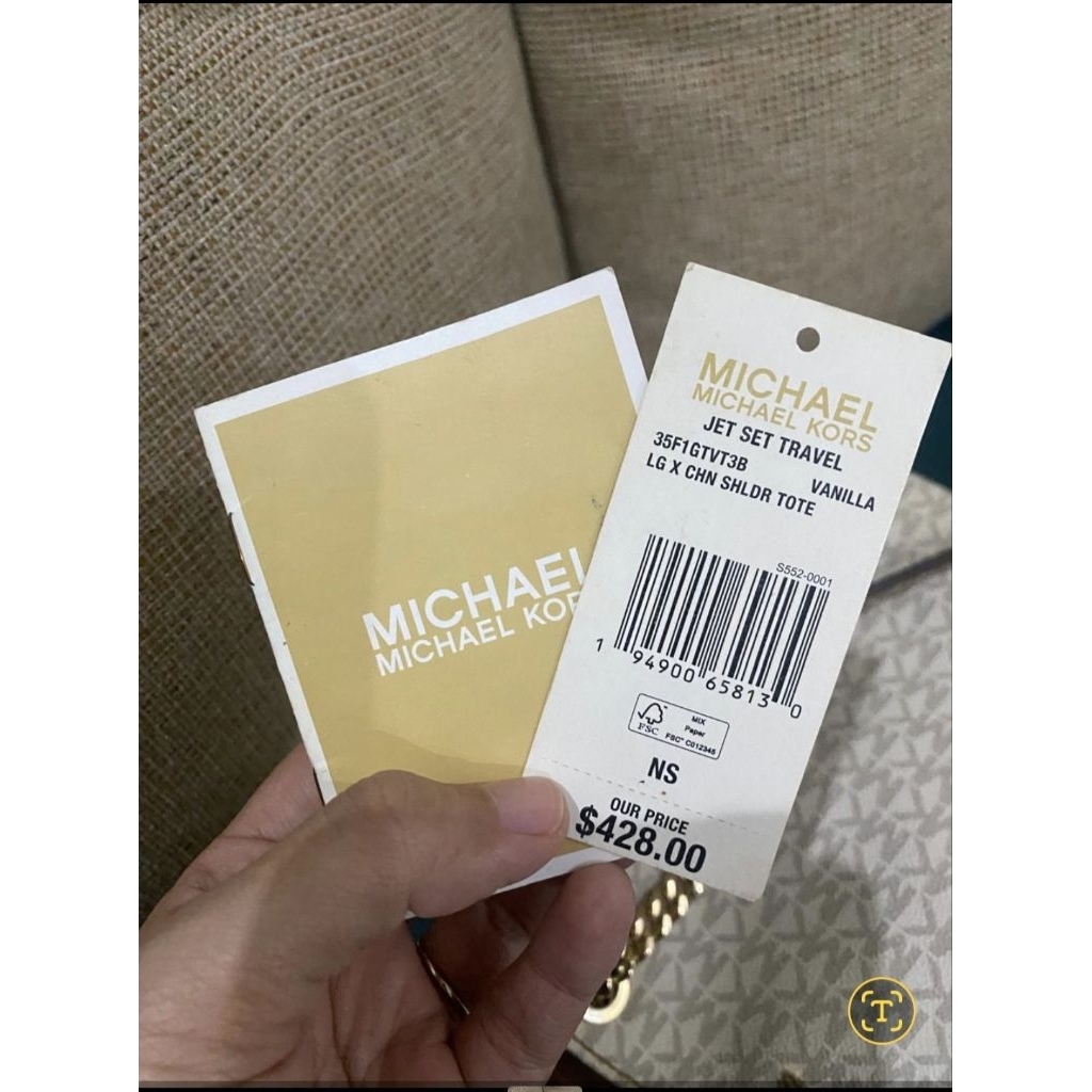 Tas MK Chain Shoulder Tote Vanilla