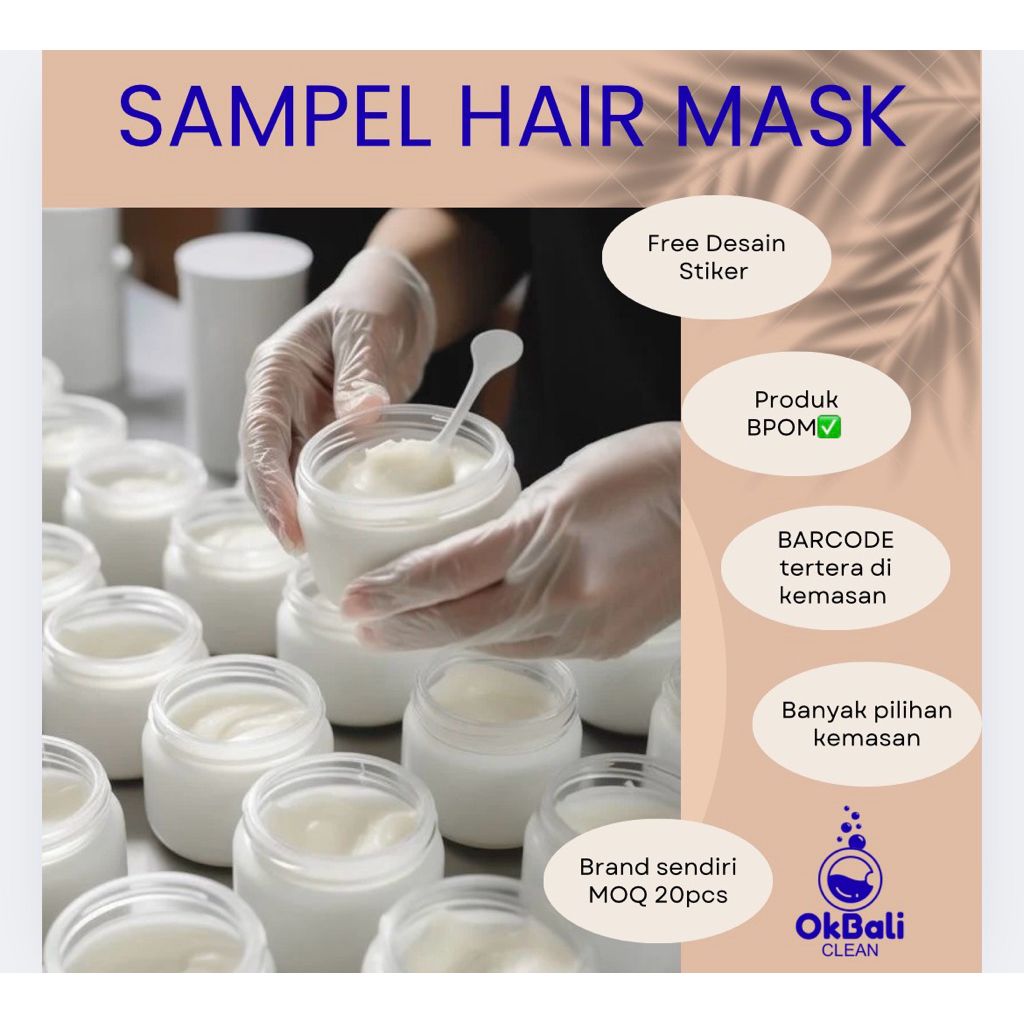 SAMPEL MAKLON HAIR MASK TERLARIS 250ml | MAKLON MOQ RENDAH | MAKLON SKINCARE  | MAKLON MURAH | PAKET