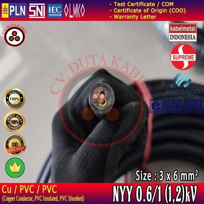 Kabel NYY 3x6 mm2 KABELMETAL (KMI)/ SUPREME/ SUTRADO / PULUNG /3 x 6mm2/3x6mm2/3x6 mm2